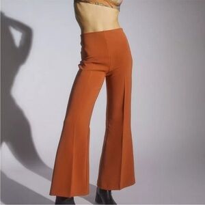 Urban Outfitters UO Naya High-Waisted Flare Pant Rust Orange